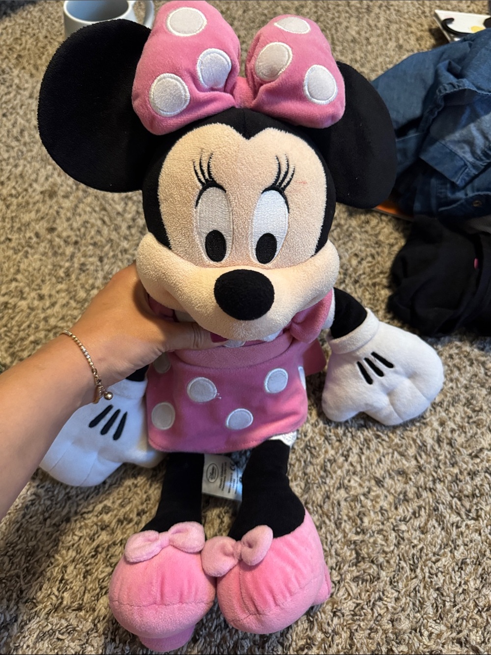 Disney Minnie Mouse Plush - Pink White Polka Dot Dress